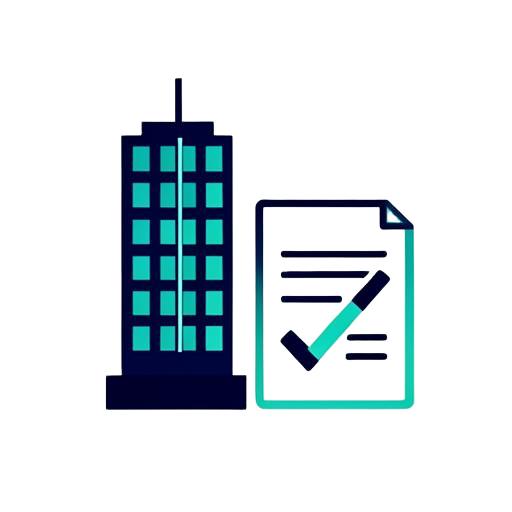 Corporate office tower with a purchase order