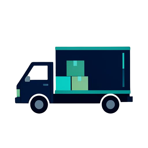 Delivery truck carrying cargo boxes